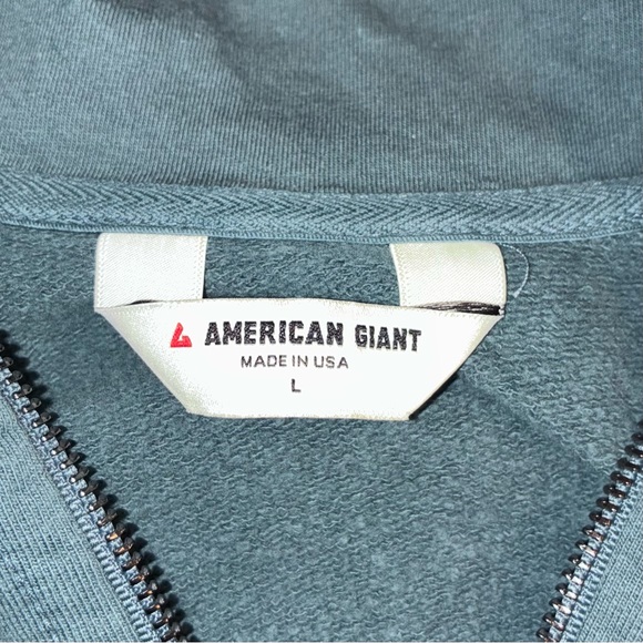 American Giant Women’s Moto Full Zip Jacket Size Large in Vintage Indigo USA - Picture 4 of 8